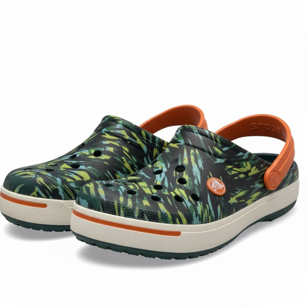 CROCS LiteRide 360 Kids' Sandals Clogs Footwear Shoes Green Pattern Size 2